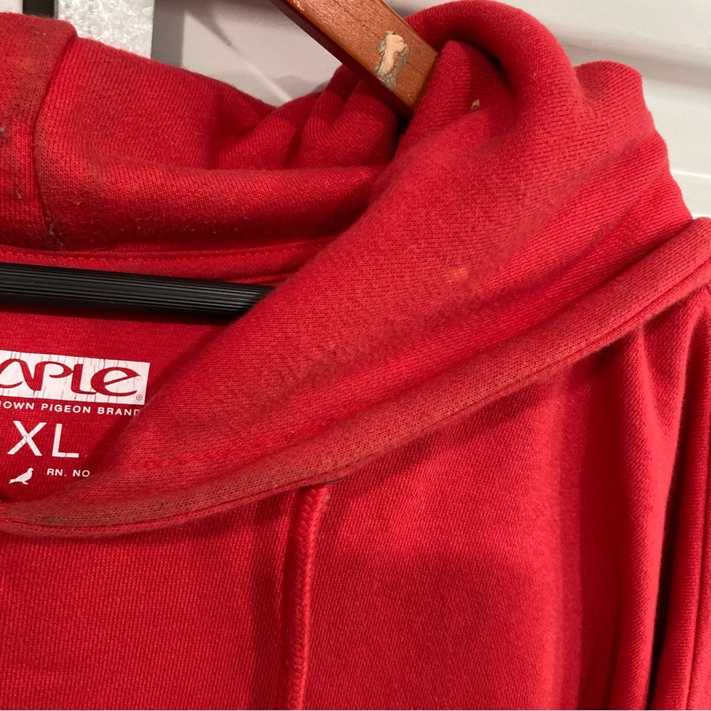 Staple Red Hoodie with Sequin Bird Design - Picture 7 of 14